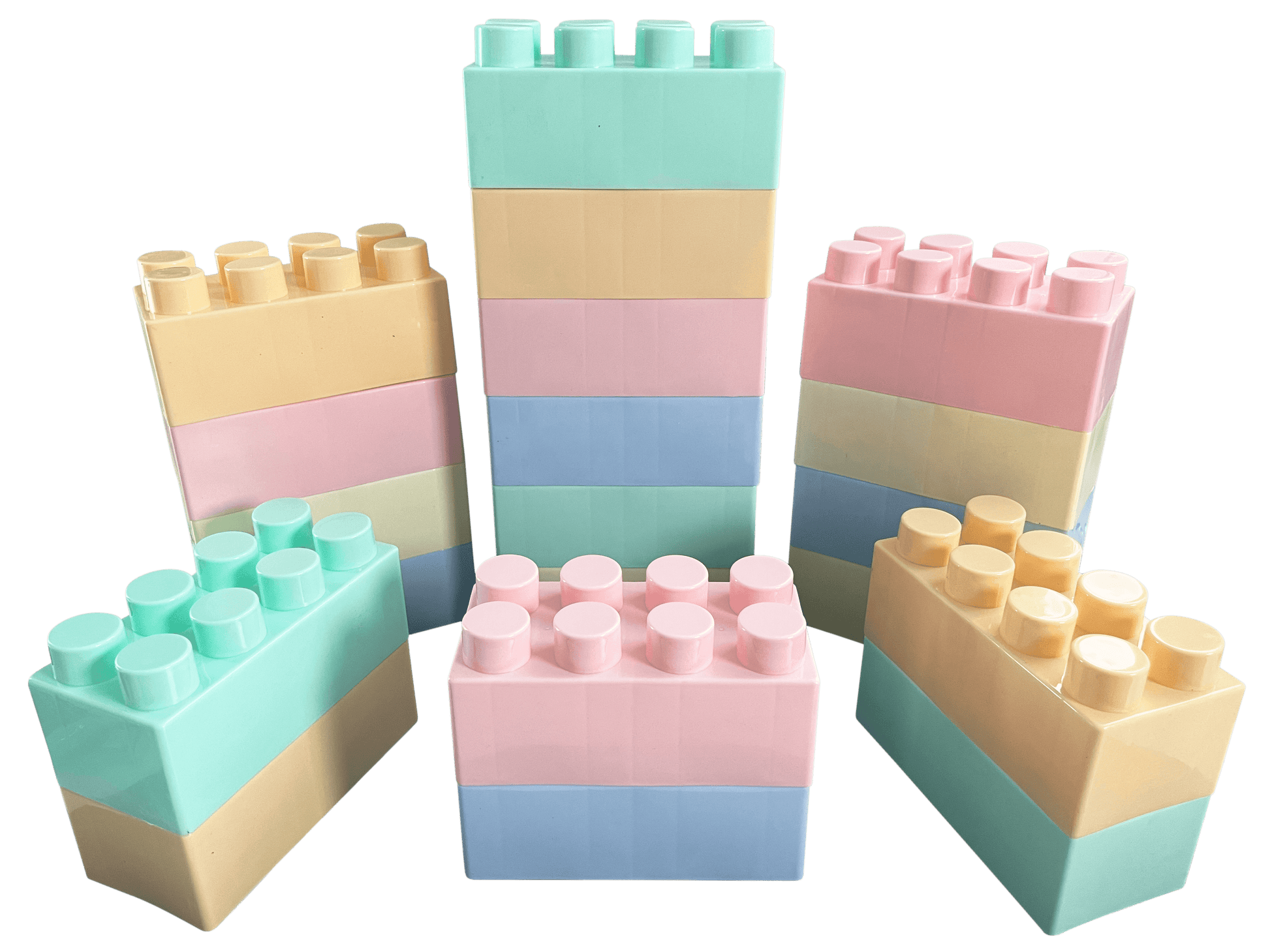 Pastel Building Bricks - Large - 20 Pieces - Soft Play Australia