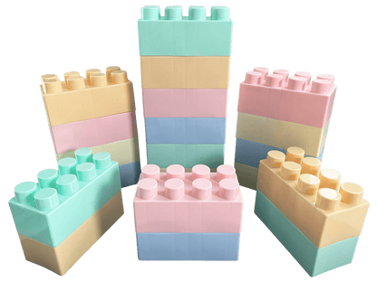 Pastel Building Bricks - Large - 20 Pieces - Soft Play Australia