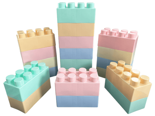 Pastel Building Bricks - Large - 20 Pieces - Soft Play Australia